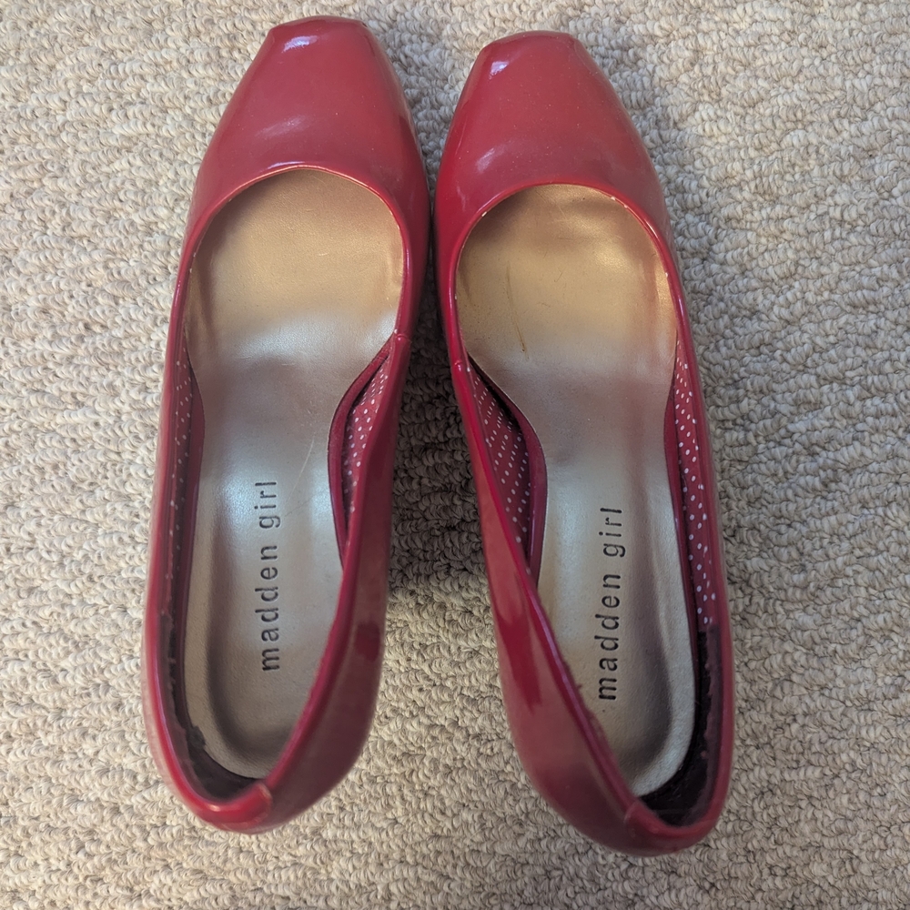 Madden Girl Glossy Red Heels